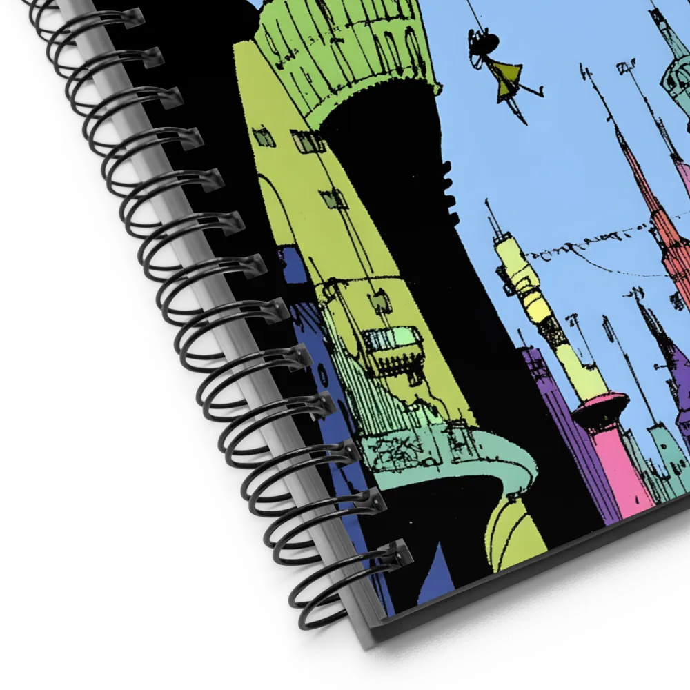 Whimsical Heights: A Futuristic Cityscape | Spiral Notebook