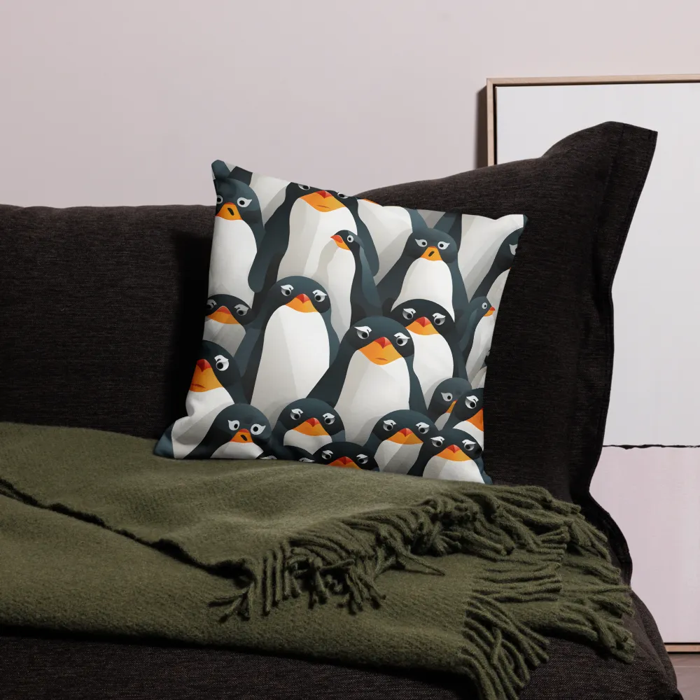 Penguin Parade | Pillow Case | 18″×18″