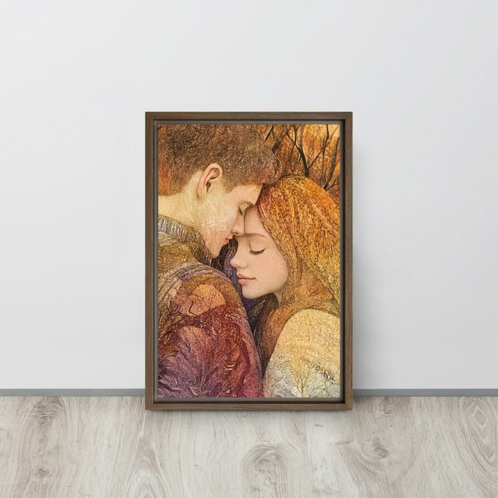 Embrace of Autumn | Canvas with Brown Frame | 12″×18″