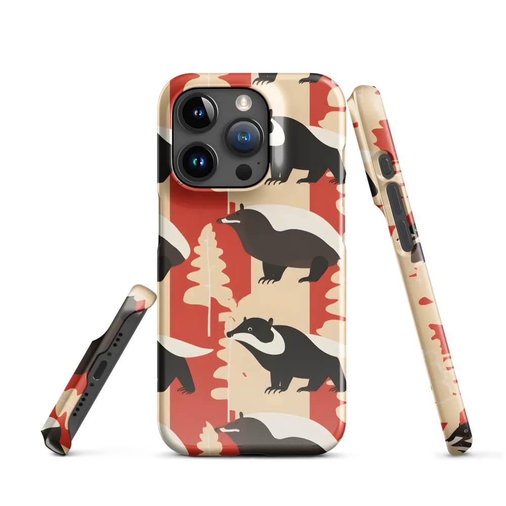 Wildlife Pattern: The Badger Tale | Phone Case |  15 Pro | Snap Case | Glossy