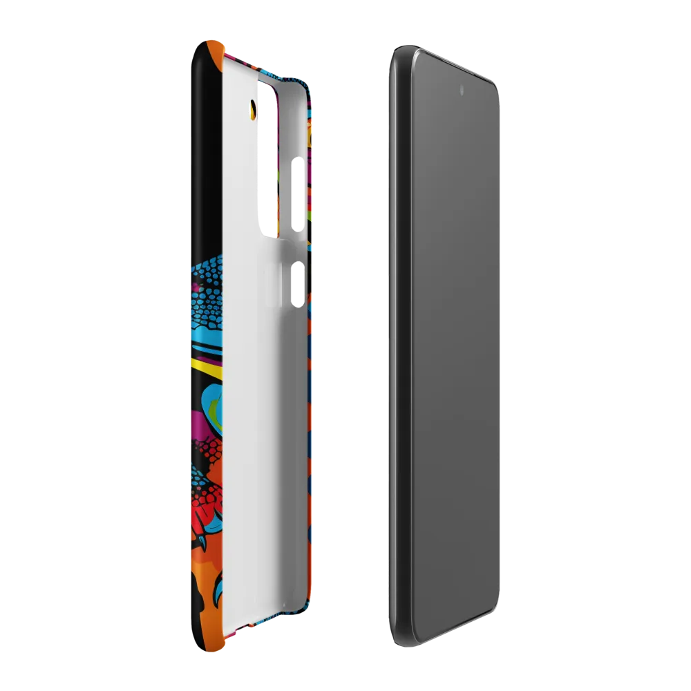 Colorful Encounters: The Playful Geckos | Phone Case |  S21 Plus | Snap Case | Matte