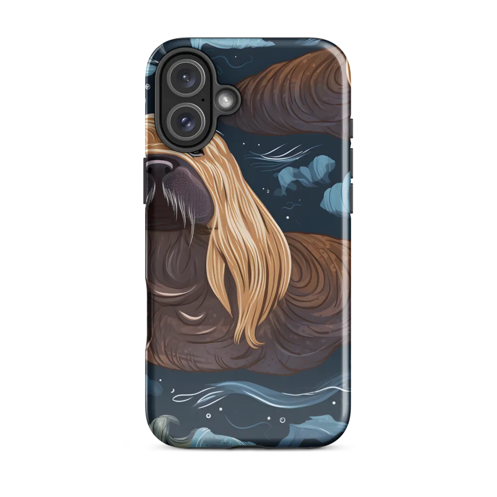 Whimsical Walruses in Deep Blue