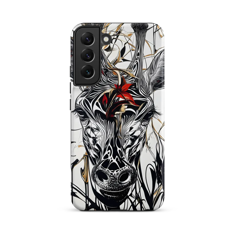 Floral Elegance: The Giraffe's Portrait