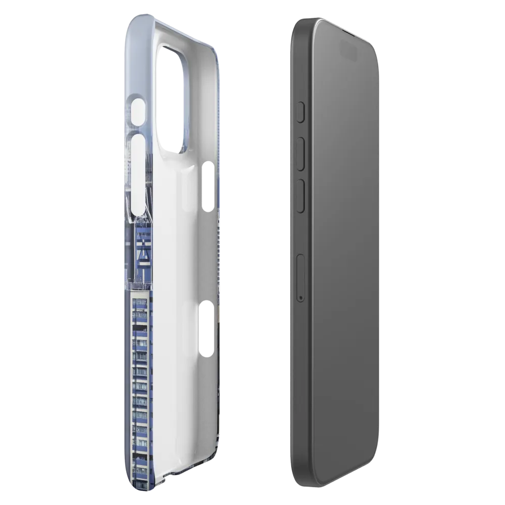 Urban Symphony: A Cityscape in Blues and Grays | Phone Case |  16 Pro Max | Snap Case | Glossy