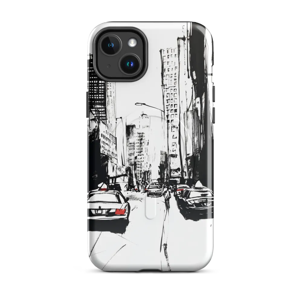 Urban Pulse: A Monochromatic Journey | Phone Case |  14 Plus | MagSafe® Tough Case | Glossy
