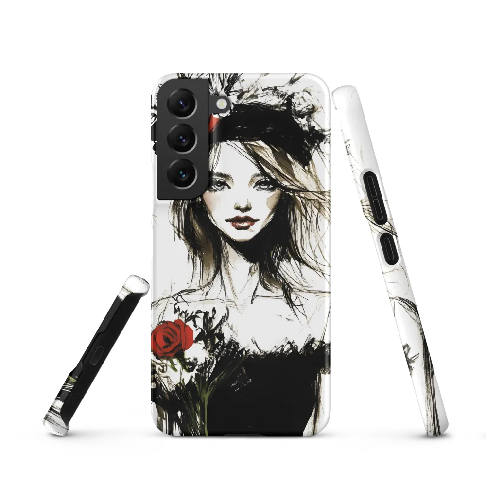 Elegance in Black and Red | Phone Case |  S22 | Snap Case | Matte
