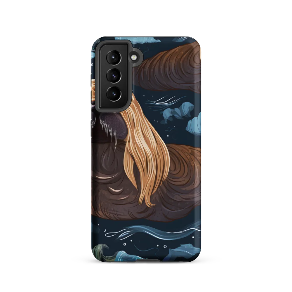Whimsical Walruses in Deep Blue