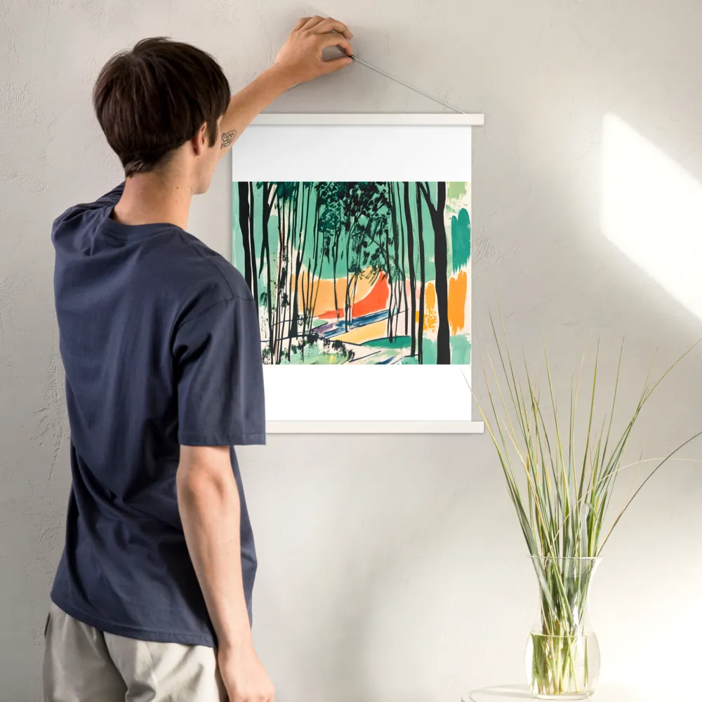 Winding Path Through the Forest | Poster With White Wood Hanger | 18″×24″