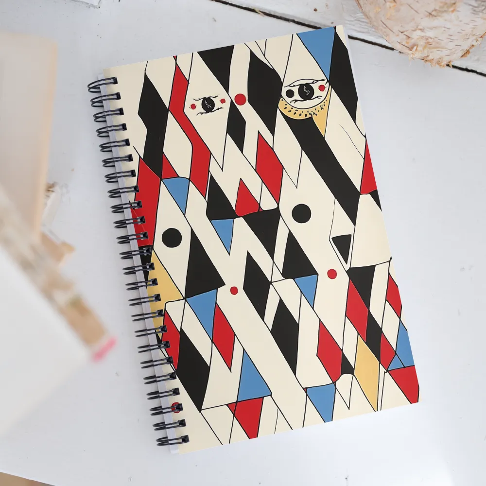 Dynamic Geometric Symphony | Spiral Notebook