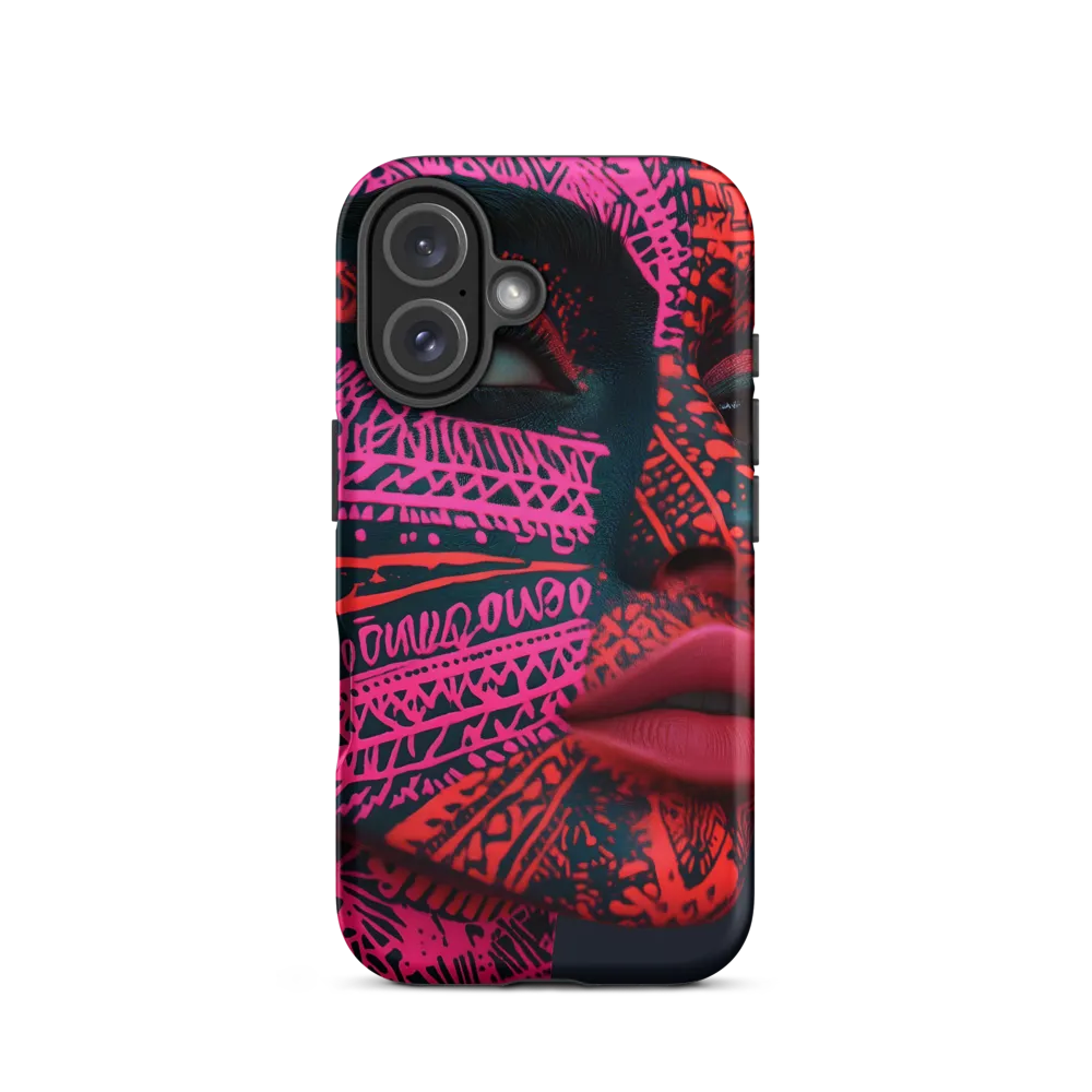 Neon Visage: A Bold Expression of Contemporary Art | Phone Case |  16 | Tough Case | Matte