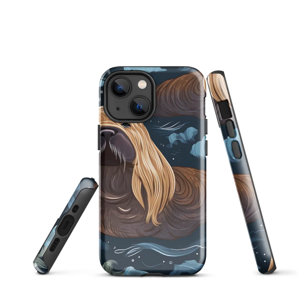 Whimsical Walruses in Deep Blue