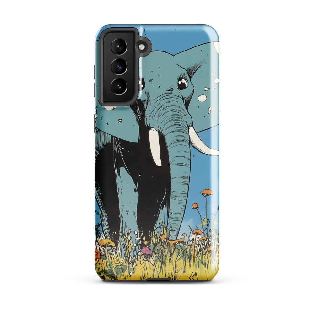 Whimsical Blue Elephant in Bloom