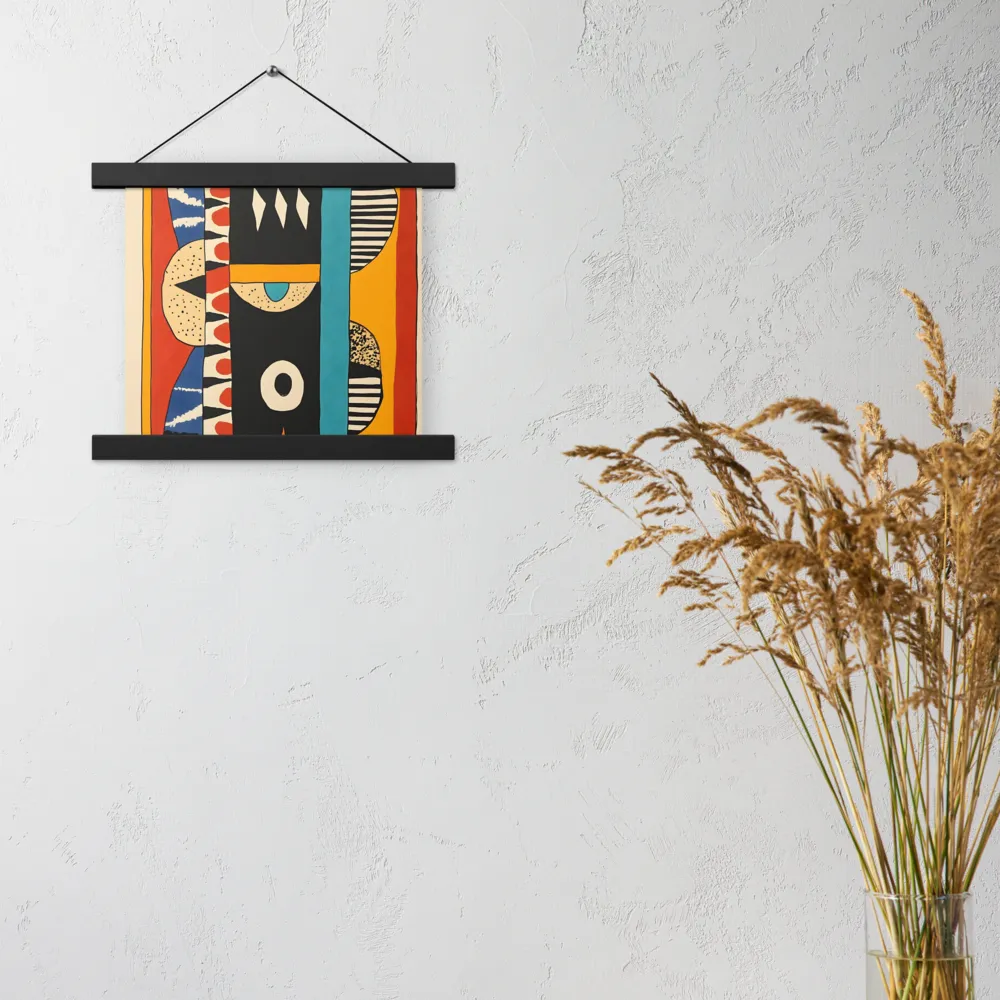 Playful Geometry: A Modern Abstract Exploration | Poster With Black Wood Hanger | 10″×10″