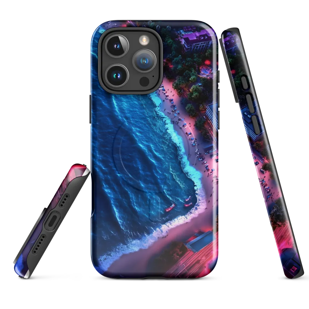 Twilight Reflections: A Serene Beach Aerial | Phone Case |  16 Pro Max | MagSafe® Tough Case | Glossy