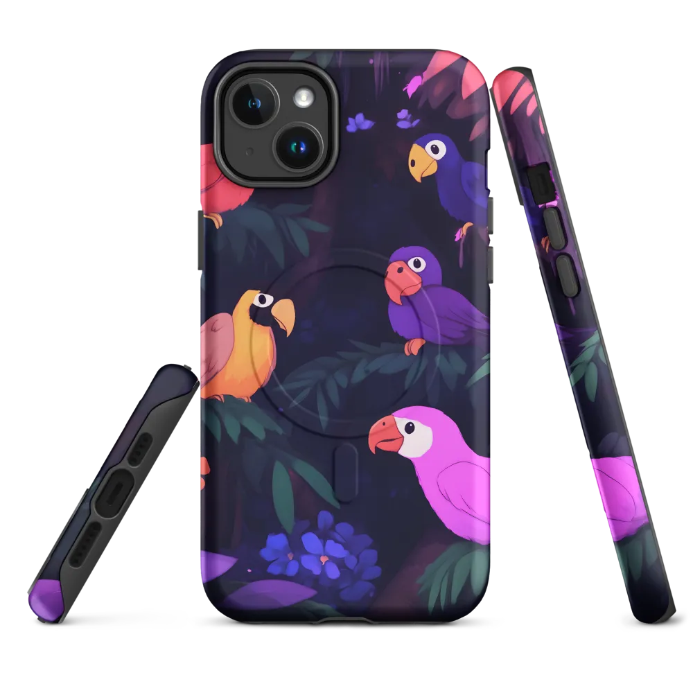 Tropical Parrot Playground | Phone Case |  14 Plus | MagSafe® Tough Case | Matte