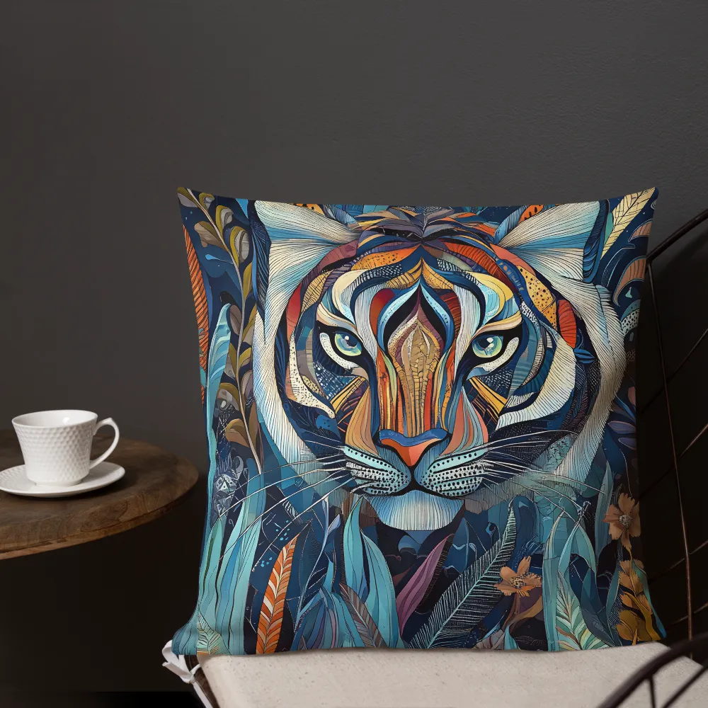 Ornamental Tiger in Teal and Orange