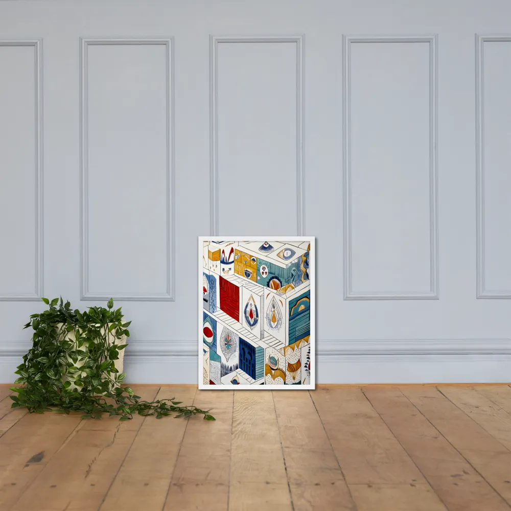 Symphony of Geometric Harmony | Poster with White Frame | 18″×24″