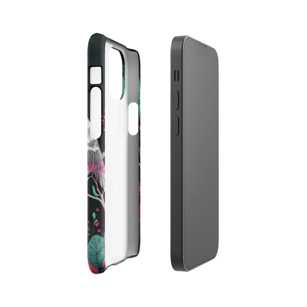 Ethereal Presence: Heron in a Floral Dreamscape | Phone Case |  13 Mini | Snap Case | Glossy