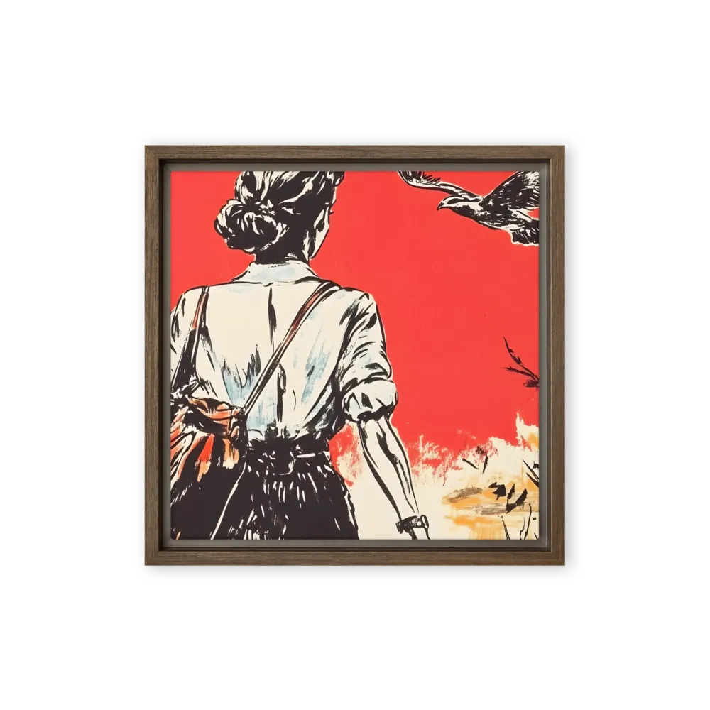 Journey Beyond the Horizon | Canvas with Brown Frame | 12″×12″