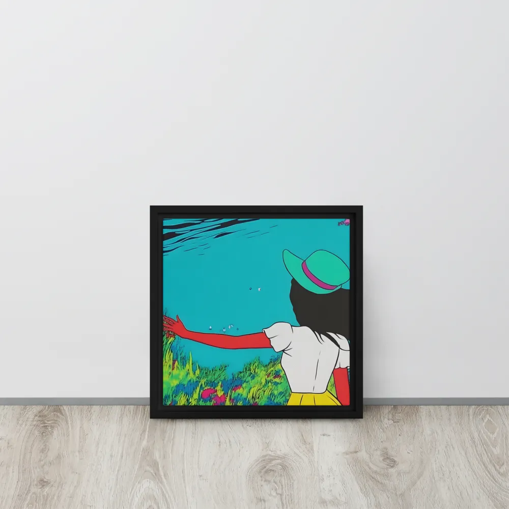 Whimsical Encounter | Canvas with Black Frame | 12″×12″