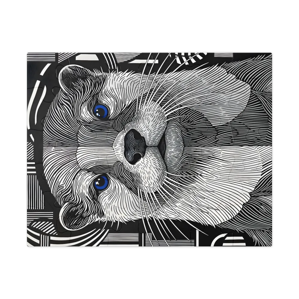 Linear Otter Portrait 
 Jigsaw Puzzle in Tin Box