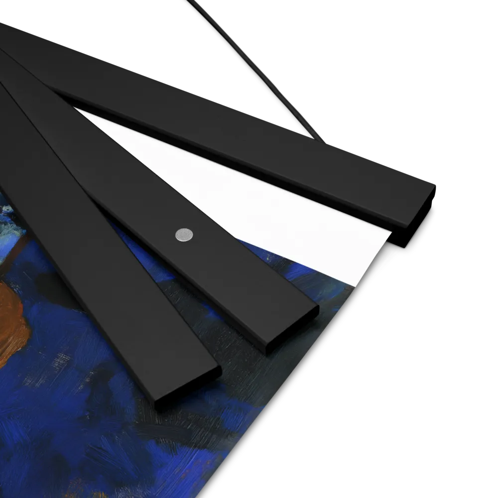 Contemplation Under the Night Sky | Poster With Black Wood Hanger | 8″×10″