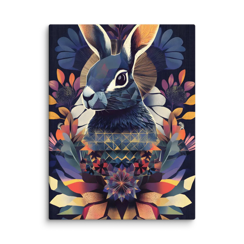 Ethereal Bunny: A Geometric Wonderland | Canvas | 24″×32″