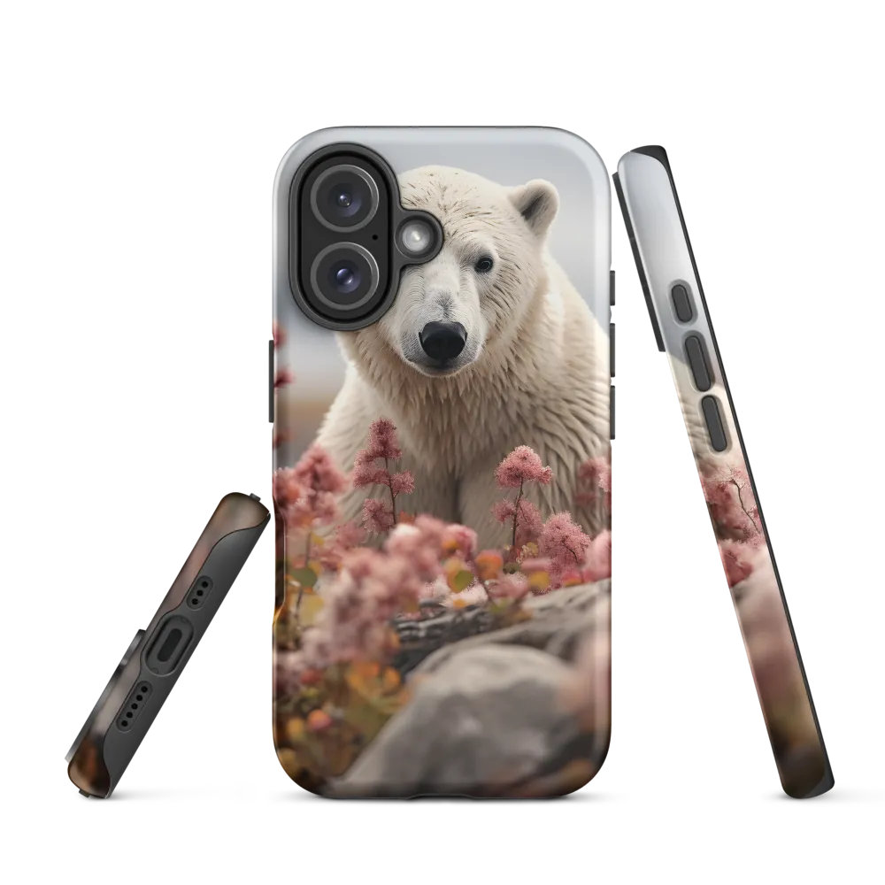 Curiosity Among Blooms: The Polar Bear | Phone Case |  16 | Tough Case | Matte