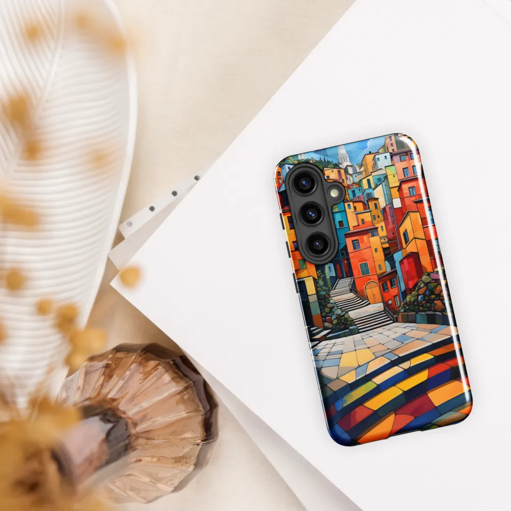 Vibrant Village: A Cubist Journey