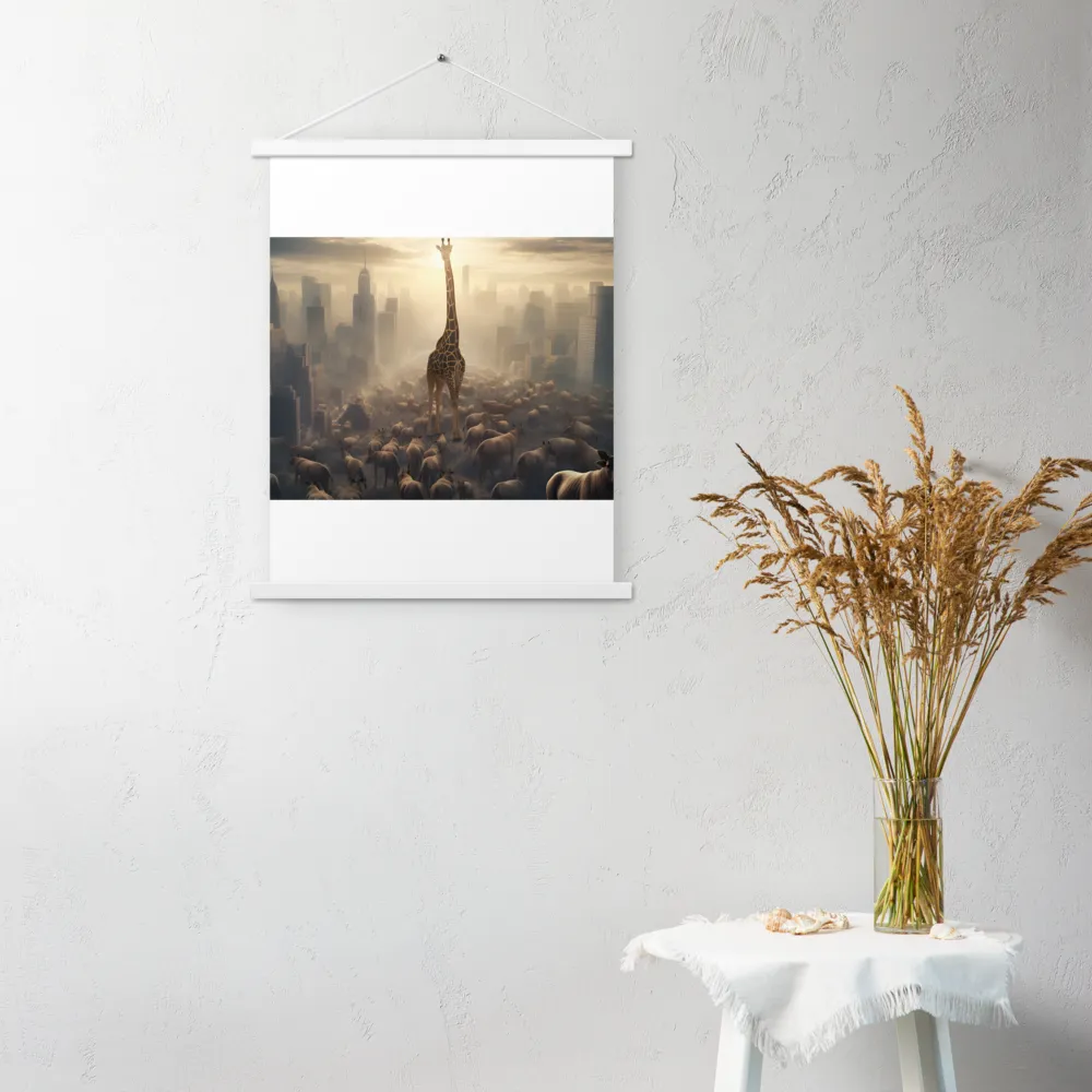 Urban Serengeti: A Giraffe's Perspective | Poster With White Wood Hanger | 18″×24″