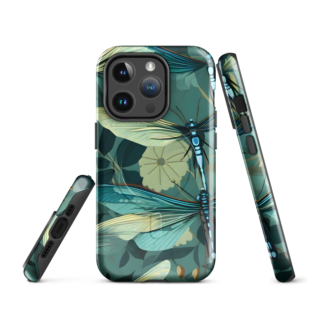 Whispers of Nature: Dragonflies in Harmony | Phone Case |  14 Pro | MagSafe® Tough Case | Glossy