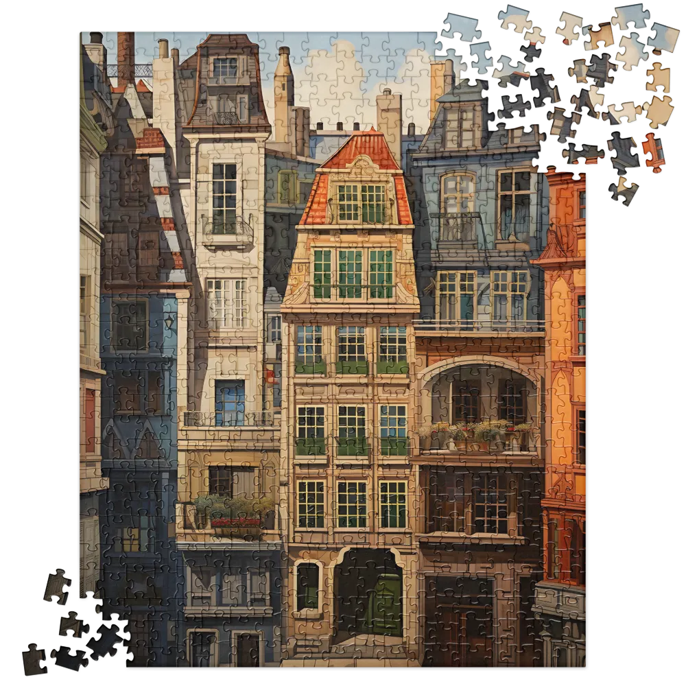 Charming Facades: A Tribute to Urban Living | Jigsaw Puzzle | 520 pieces