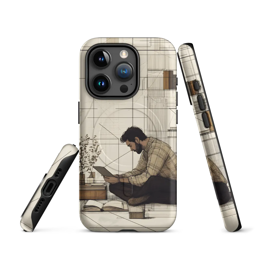 Quiet Reflections in Line | Phone Case |  15 Pro | MagSafe® Tough Case | Matte