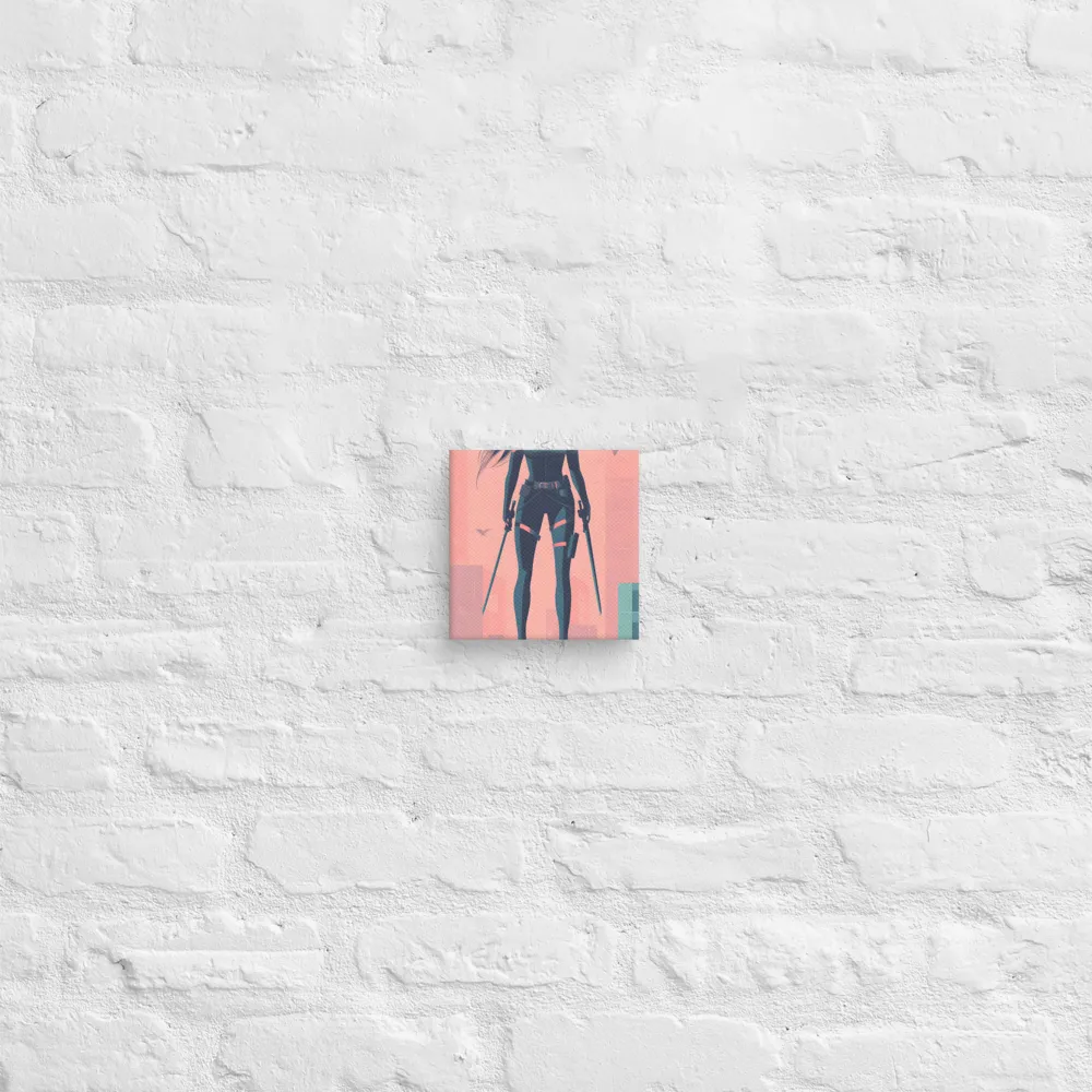 Urban Sentinel: A Warrior's Stand | Canvas | 6″×6″