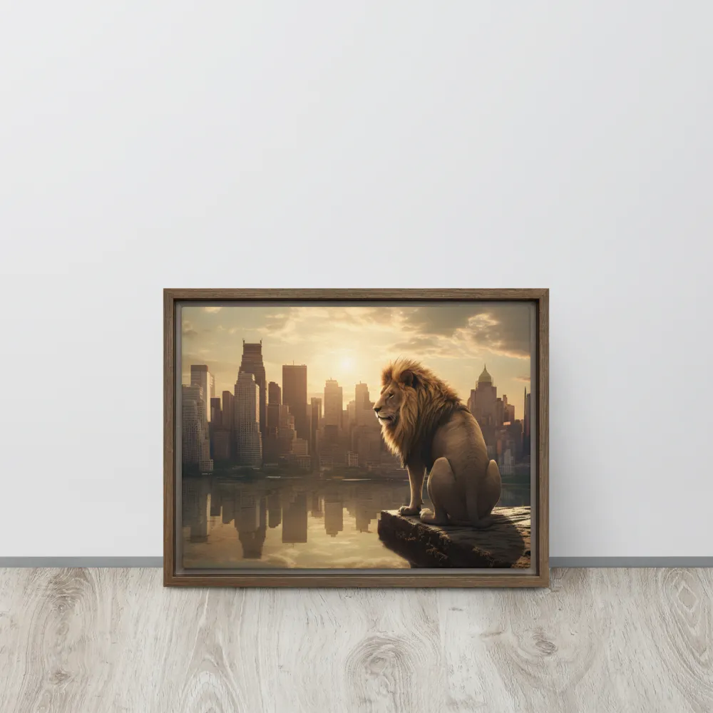 The Lion's Gaze Over the Urban Symphony