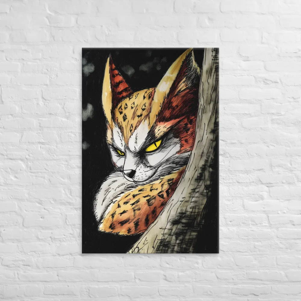 Fierce Gaze of the Wild Cat | Canvas | 32″×48″