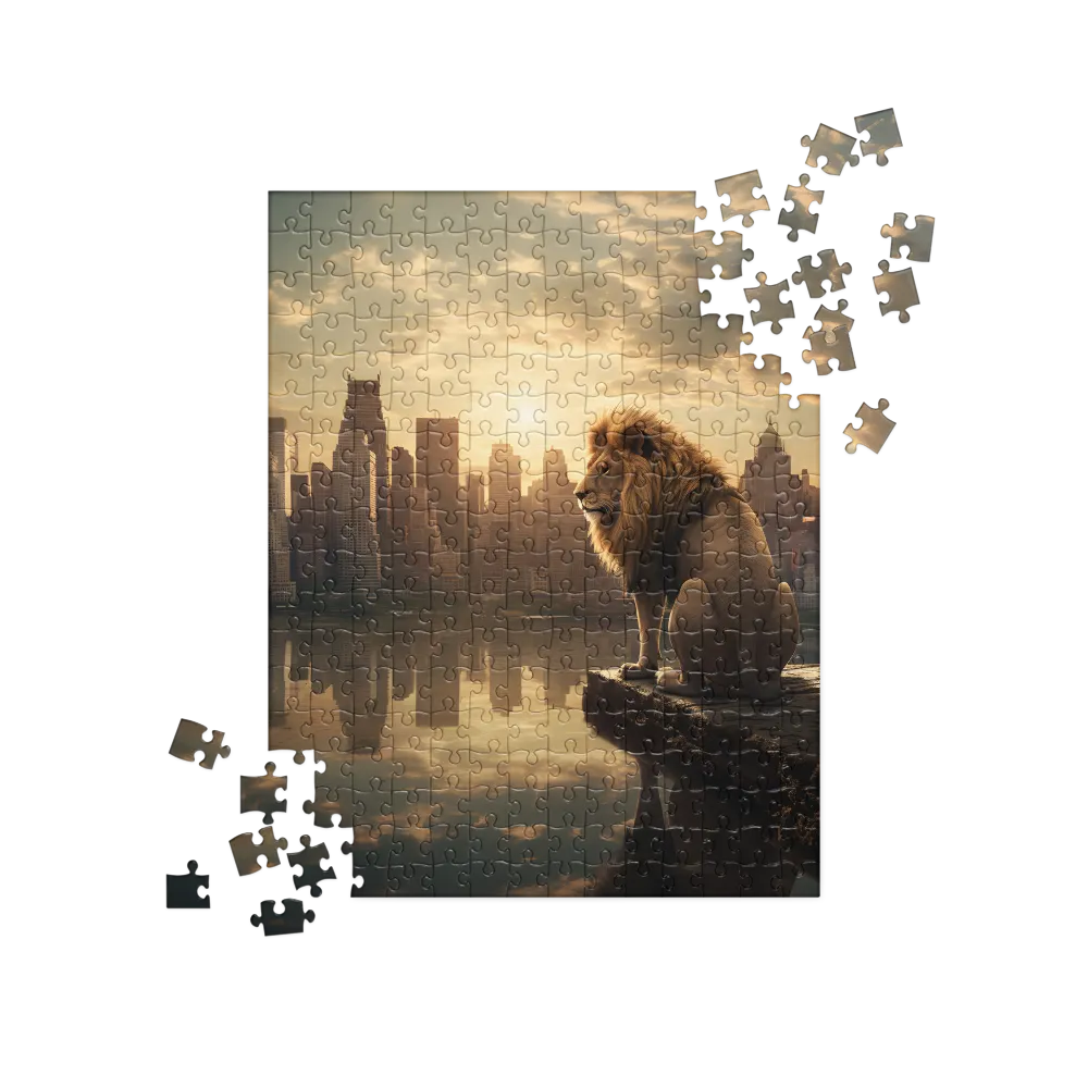 The Lion's Gaze Over the Urban Symphony | Jigsaw Puzzle | 252/520 pieces