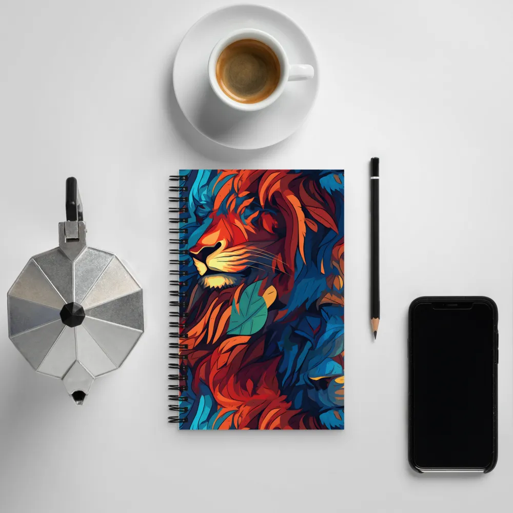 Harmony of Strength: The Lion and Nature | Spiral Notebook