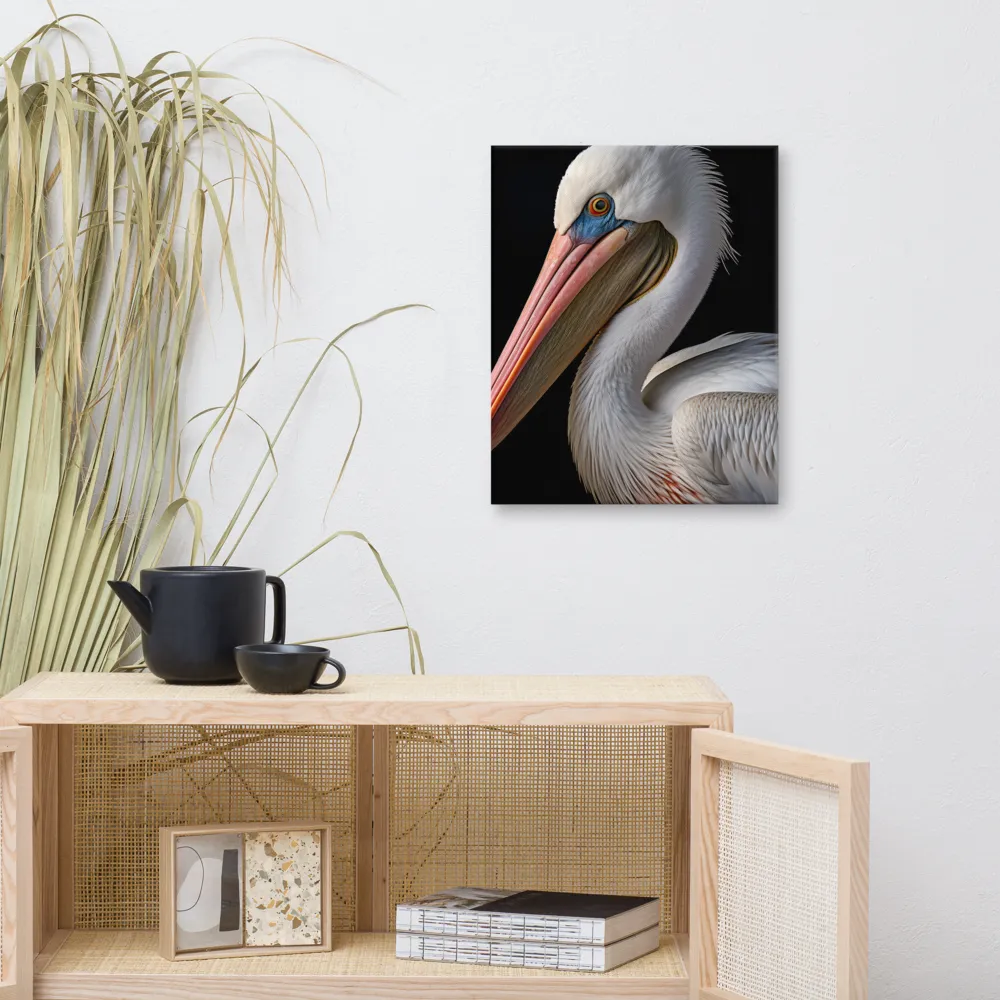 Elegance in White: The Pelican | Canvas | 16″×20″
