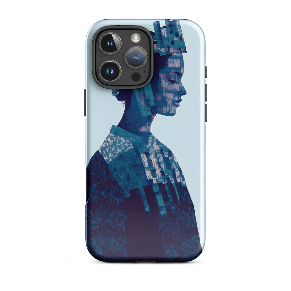 Digital Portrait in Abstract Blue