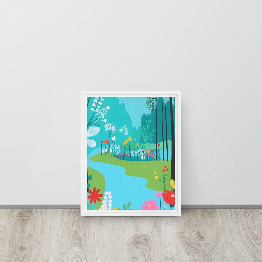 Whispers of Spring: A Colorful Retreat | Canvas with White Frame | 11″×14″