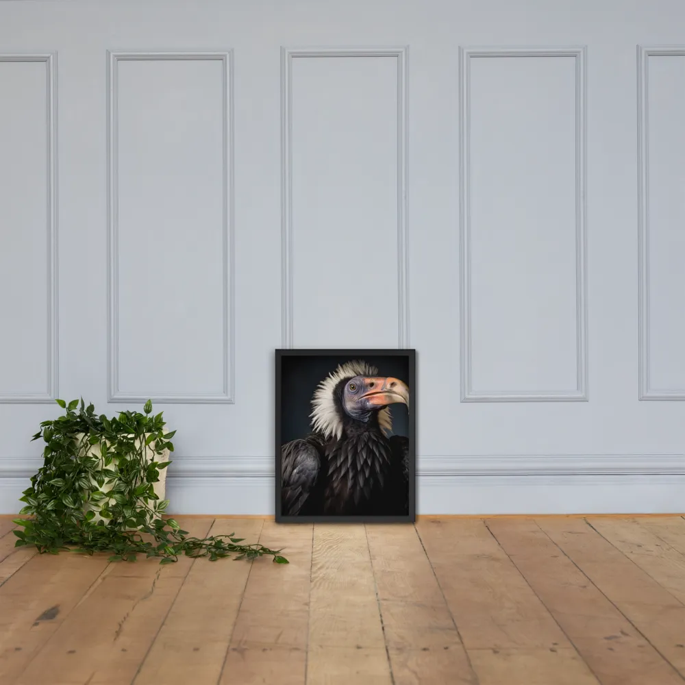 Majestic Vulture Portrait | Poster with Black Frame | 16″×20″