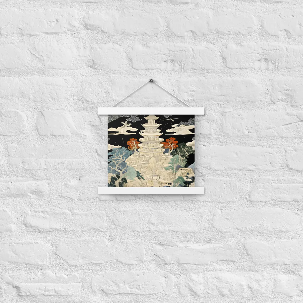 Whispers of the Pagoda | Poster With White Wood Hanger | 10″×10″