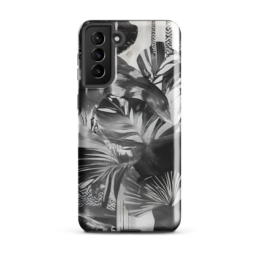 Monochrome Serenity in Tropical Foliage