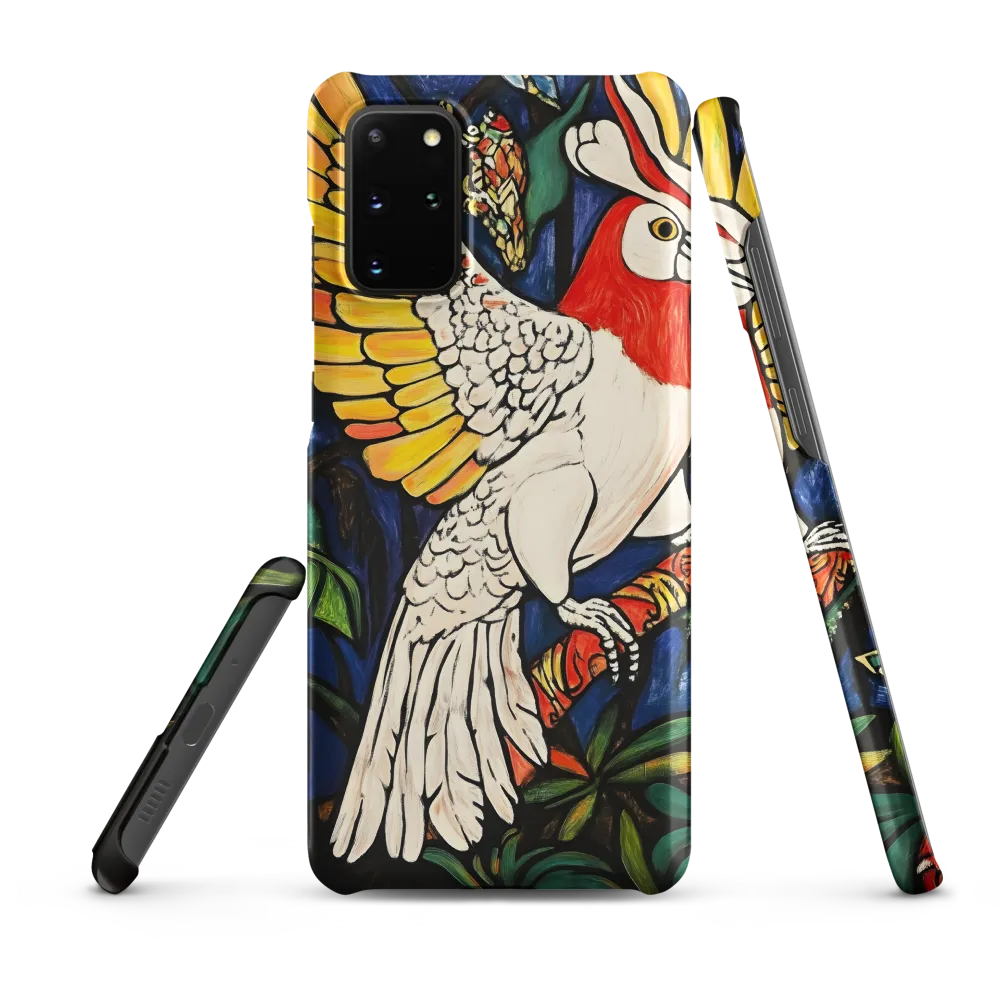 Cockatoo on a Patterned Branch