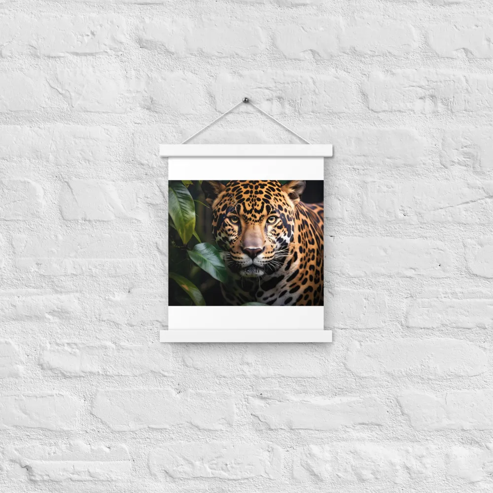 The Intensity of Nature: A Jaguar’s Gaze | Poster With White Wood Hanger | 11″×14″