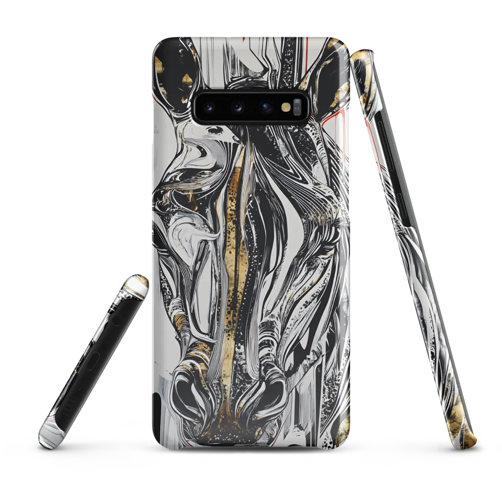 Ethereal Majesty: The Abstract Zebra | Phone Case |  S10 Plus | Snap Case | Glossy