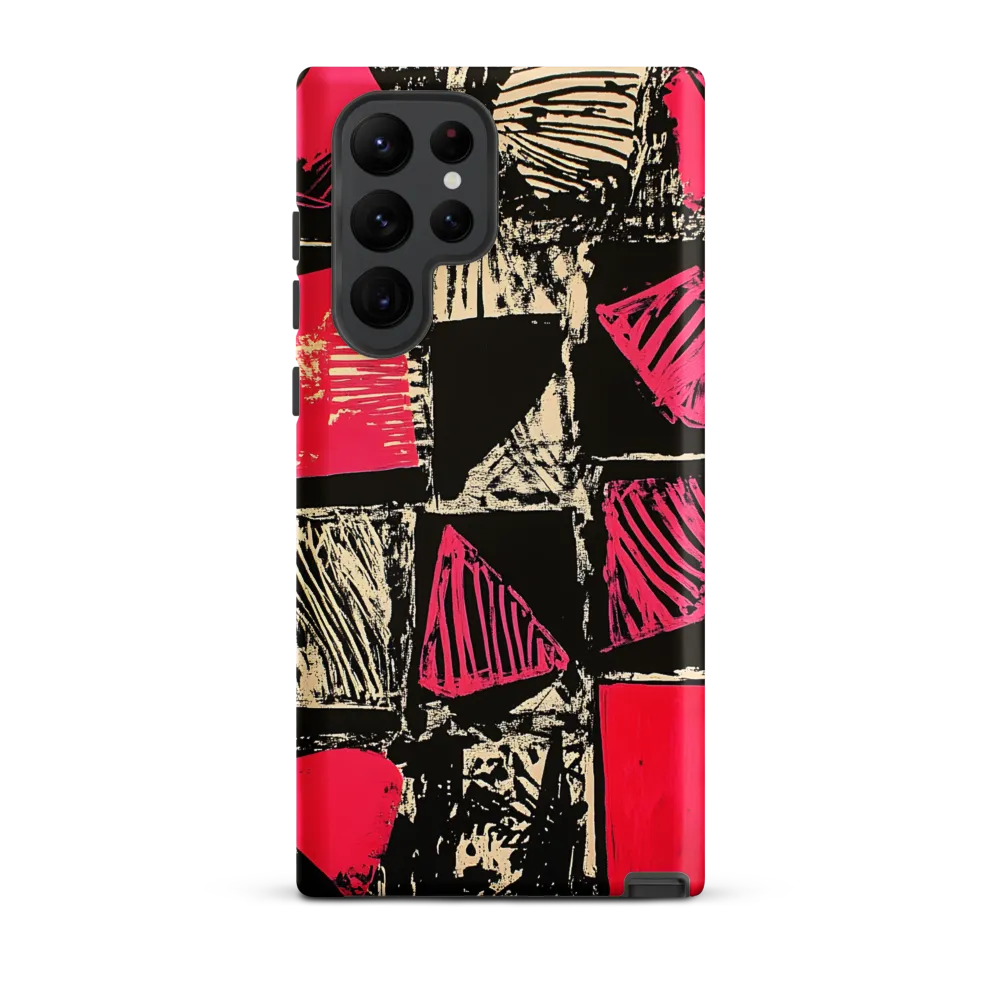 Geometric Symphony in Pink and Black