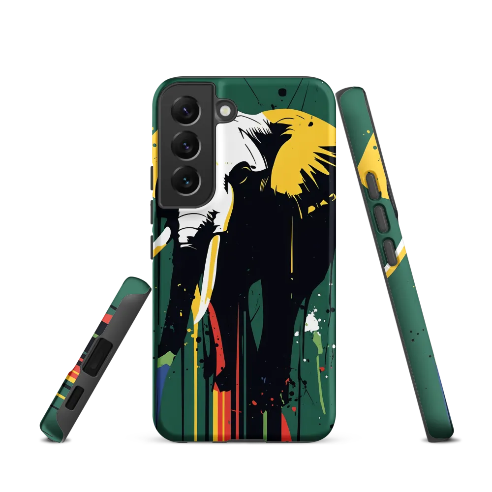 Dripping Elephant — Graphic Stencil on Green