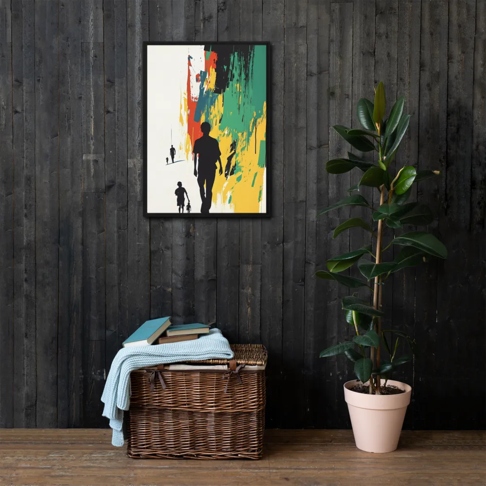 Journey of Silhouettes | Canvas with Black Frame | 20″×28″